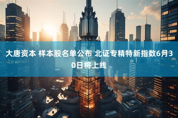 大唐资本 样本股名单公布 北证专精特新指数6月30日将上线