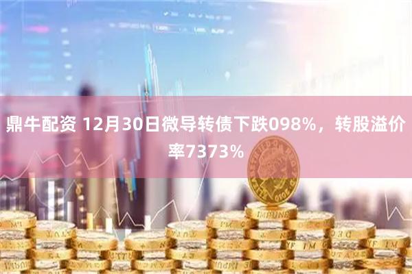 鼎牛配资 12月30日微导转债下跌098%，转股溢价率7373%